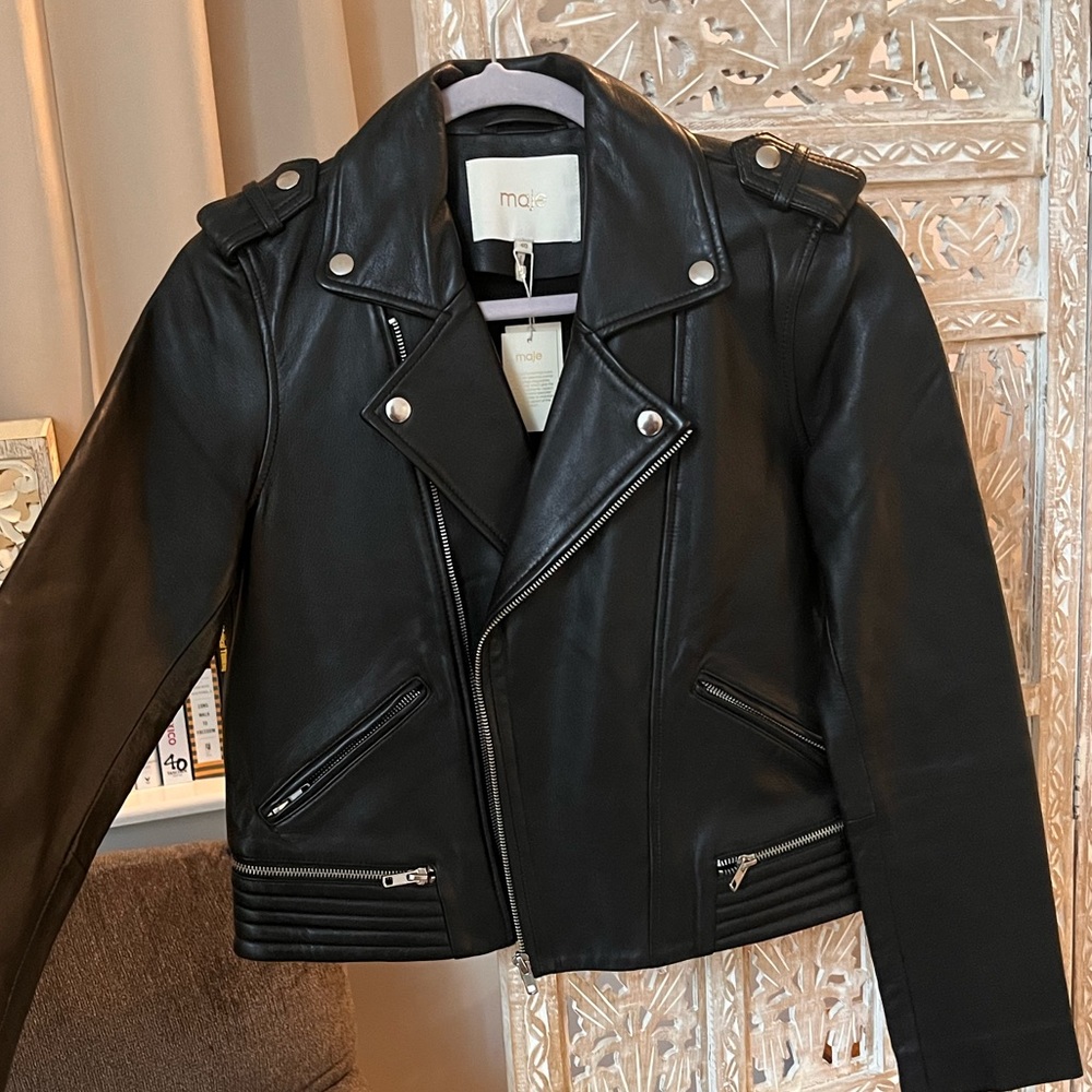 MAJE brand new leather jacket with tags. Size 40